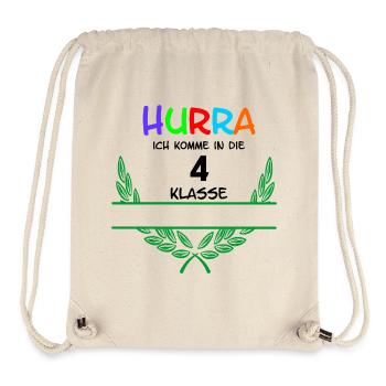 HOURRA ich komme in die 4. Classe - Espace de noms - Sac à cordon recyclé Stanley/Stella - blanc naturel - Devant