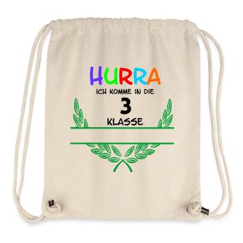 HOURRA ich komme in die 3. Classe - Espace de noms - Sac à cordon recyclé Stanley/Stella - blanc naturel - Devant