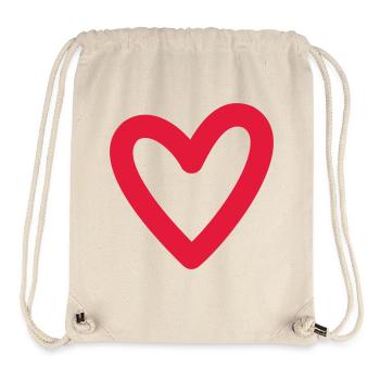 Rotes Herz - Stanley/Stella recycelter Gym Bag - Naturweiß - Vorne