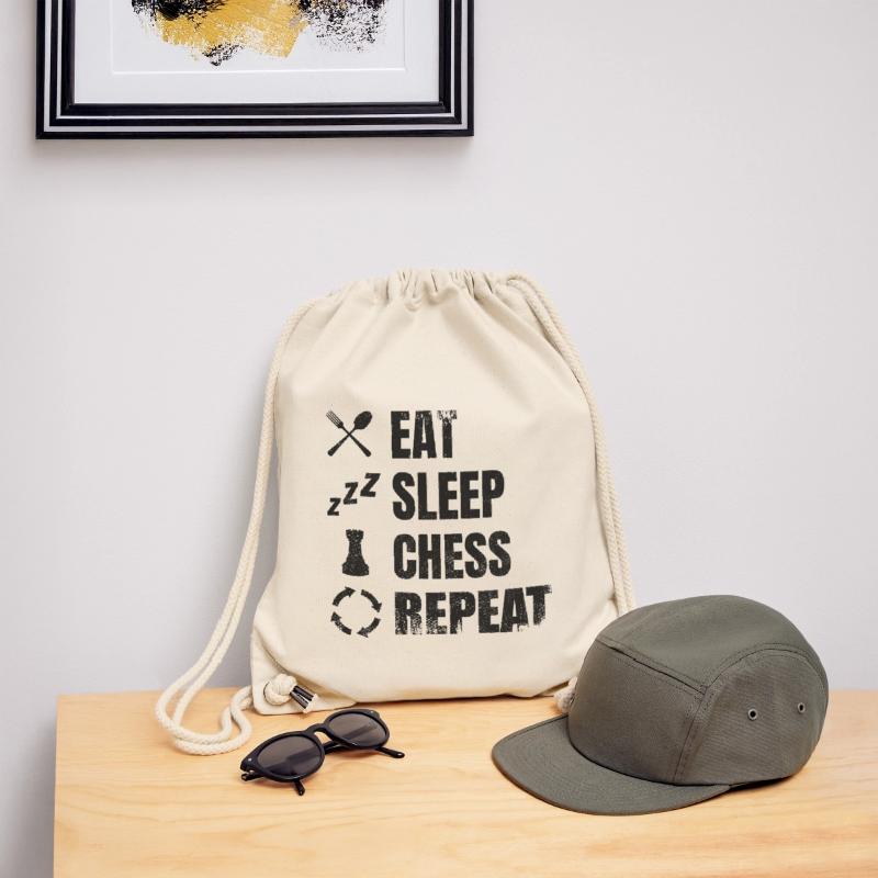 Eating, sleeping, repeating chess Stanley/Stella Recycled Gym Bag