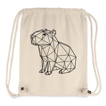 Capybara Geometric Origami Modern Animal Black - Stanley/Stella Recycled Gym Bag - natural - Front