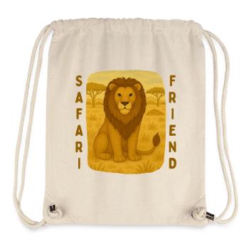 Lion, ami du safari - Sac à cordon recyclé Stanley/Stella - blanc naturel - Devant