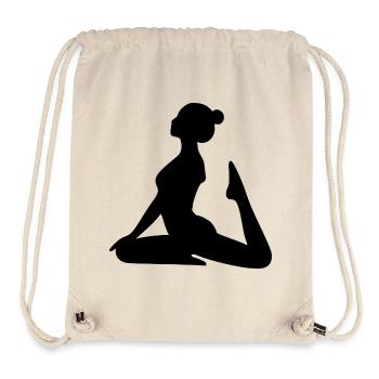 Yoga Silhouettes Black Shadow Figure Meditation - Stanley/Stella Recycled Gym Bag - natural - Front