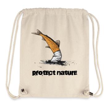 Naturschutz Gewässerschutz Zigarette - Stanley/Stella recycelter Gym Bag - Naturweiß - Vorne