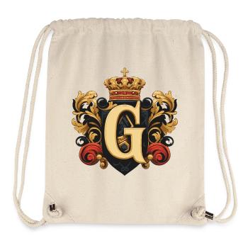 G Letter Name Crown - Stanley/Stella Recycled Gym Bag - natural - Front