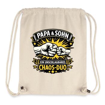 Papa & Fils – Un duo chaos imbattable - Sac à cordon recyclé Stanley/Stella - blanc naturel - Devant