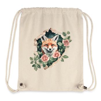 Fuchs mit Rosen Vintage - Stanley/Stella recycelter Gym Bag - Naturweiß - Vorne