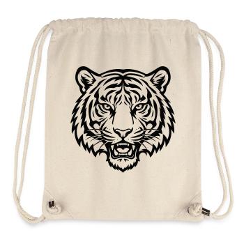 Tigerkopf Logo – Minimalistisches Tierdesign - Stanley/Stella recycelter Gym Bag - Naturweiß - Vorne