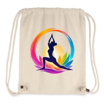 Colorful yoga in the circle of the sun - Stanley/Stella Recycled Gym Bag - natural - Front