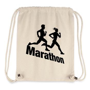 Duo de course – Marathon par équipes - Sac à cordon recyclé Stanley/Stella - blanc naturel - Devant