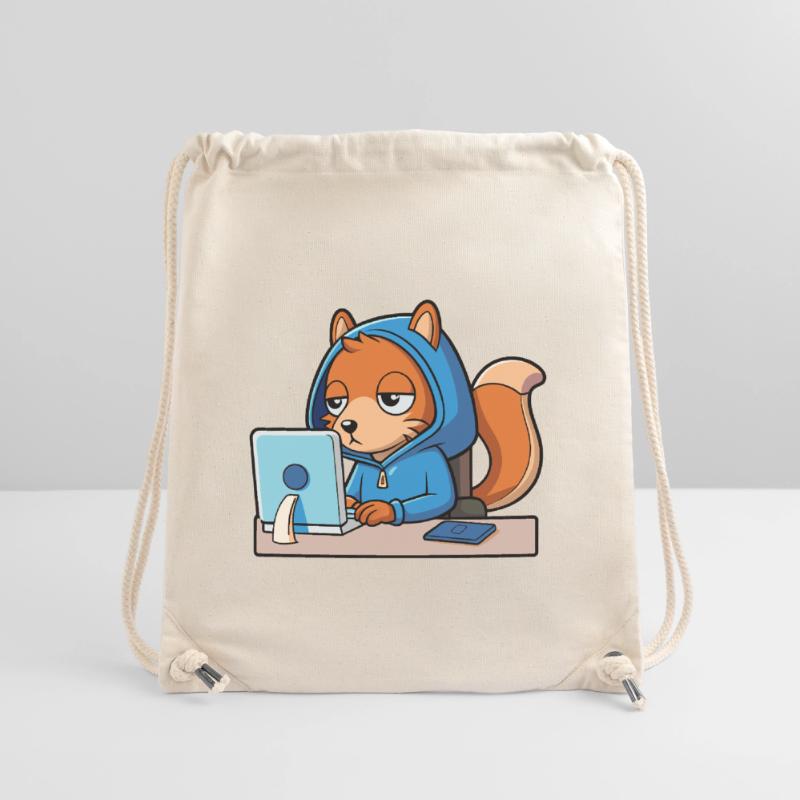 Mignon hacker écureuil dans un sweat à capuche devant le PC Sac à cordon recyclé Stanley/Stella