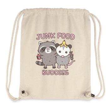 Niedliche Waschbär- und Opossum-Junk-Food-Freunde - Stanley/Stella recycelter Gym Bag - Naturweiß - Vorne