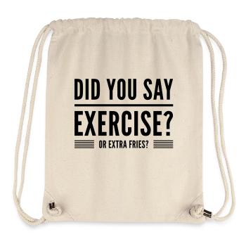 fitness quote funny t-shirt - Stanley/Stella Recycled Gym Bag - natural - Front