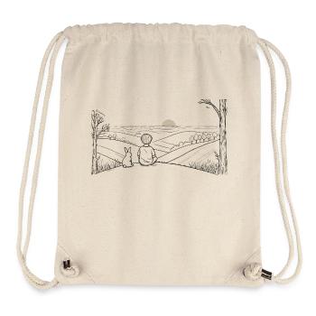 Gemeinsamer Blick in die Ferne: Kind und Hase - Stanley/Stella recycelter Gym Bag - Naturweiß - Vorne