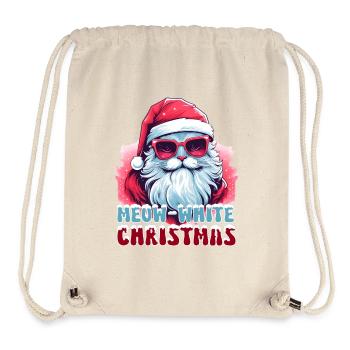 Chat angora turc du Père Noël - Sac à cordon recyclé Stanley/Stella - blanc naturel - Devant