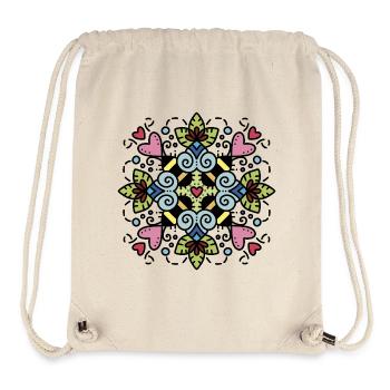 Abeille Heureuse / Abeille / Fleur / Mandala / Amour / Cœur - Sac à cordon recyclé Stanley/Stella - blanc naturel - Devant