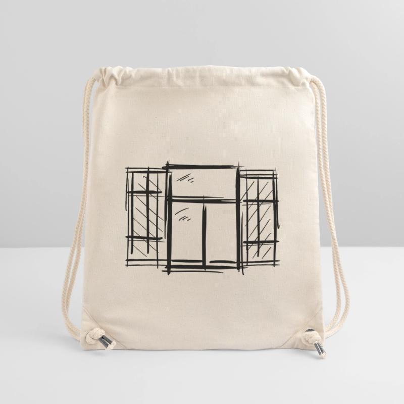 Old Window with Shutters Hinged Shutters Drawing Stanley/Stella Recycled Gym Bag