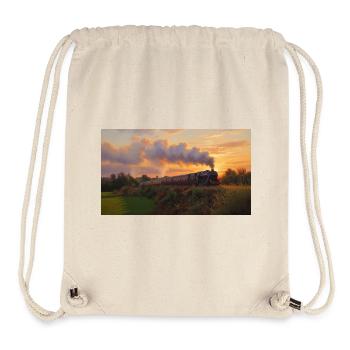 Train à vapeur du coucher du soleil - Sac à cordon recyclé Stanley/Stella - blanc naturel - Devant