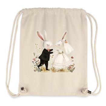 Bride and groom rabbits - Stanley/Stella Recycled Gym Bag - natural - Front