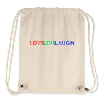 Liebe, Leben, Lachen - Stanley/Stella recycelter Gym Bag - Naturweiß - Vorne