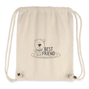 Meilleur ami / Chien / Meilleur ami de l’homme - Sac à cordon recyclé Stanley/Stella - blanc naturel - Devant