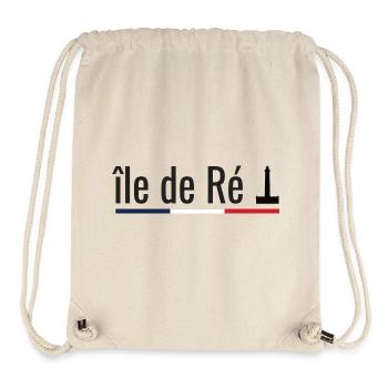 Ile de Ré - Charente-Maritime 17 - Sac à cordon recyclé Stanley/Stella - blanc naturel - Devant