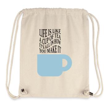 La vie comme le thé - Sac à cordon recyclé Stanley/Stella - blanc naturel - Devant