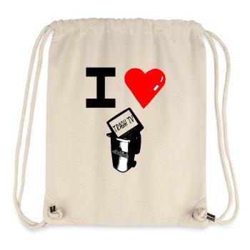 I COEUR TRASH TV par RichArt - Sac à cordon recyclé Stanley/Stella - blanc naturel - Devant