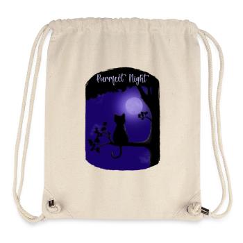 Nuit Purrfect - Sac à cordon recyclé Stanley/Stella - blanc naturel - Devant