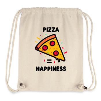 Pizza = Bonheur - Sac à cordon recyclé Stanley/Stella - blanc naturel - Devant