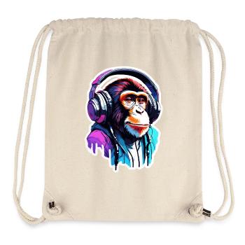 Headphones / Audio / Music / Animal / Monkey / Cool - Stanley/Stella Recycled Gym Bag - natural - Front