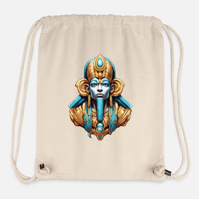 Egypte / Pharaon / Momies / Hiéroglyphes / Sphinx - Sac à cordon recyclé Stanley/Stella - blanc naturel