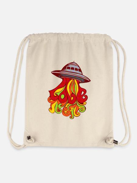 UFO Love retro sixties Kinder bunt lustig - Stanley/Stella recycelter Gym Bag - Naturweiß