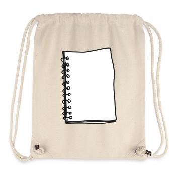 Dessin de bannière de carnet de notes - Sac à cordon recyclé Stanley/Stella - blanc naturel - Devant