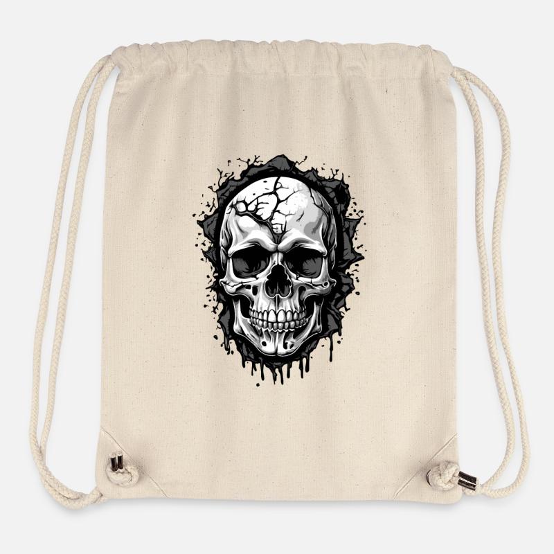 Dark Skull with Spots - Stanley/Stella Recycled Gym Bag - natural
