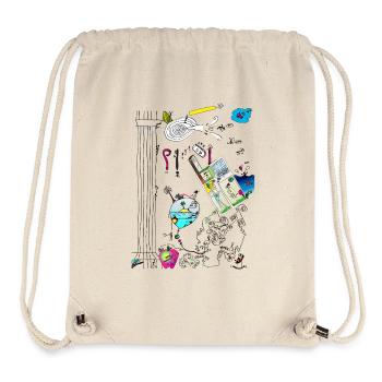 Funny little guys offbeat comic book style 2024 - Stanley/Stella Recycled Gym Bag - natural - Front