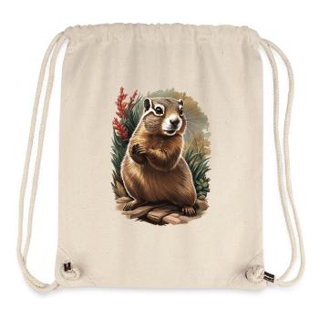 Neugieriges Garten-Murmeltier - Stanley/Stella recycelter Gym Bag - Naturweiß - Vorne