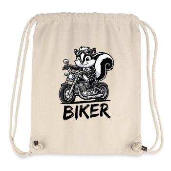 Stinktier Motorrad Biker - Stanley/Stella recycelter Gym Bag - Naturweiß - Vorne