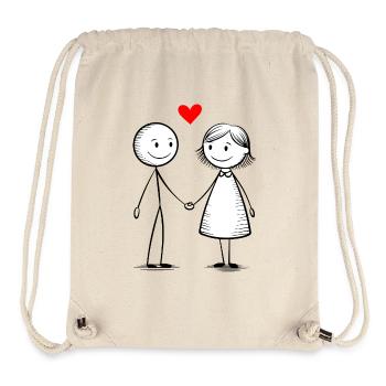 Couple amoureux - Sac à cordon recyclé Stanley/Stella - blanc naturel - Devant