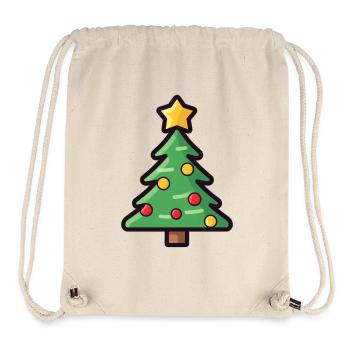 Conception de dessin animé d’arbre de Noël festif - Sac à cordon recyclé Stanley/Stella - blanc naturel - Devant