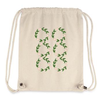 Blumenmuster in Gräser-Form - Stanley/Stella recycelter Gym Bag - Naturweiß - Vorne
