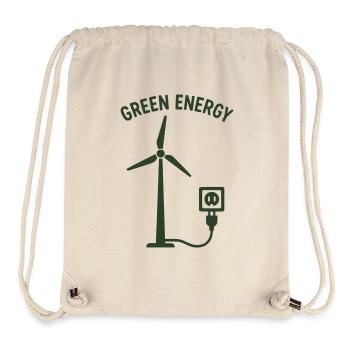 Grüne Energie Windkraft Steckdose - Stanley/Stella recycelter Gym Bag - Naturweiß - Vorne
