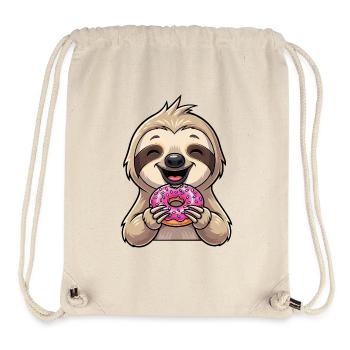 Süßer Faultier Donut Cartoon Nachtisch Süßigkeit - Stanley/Stella recycelter Gym Bag - Naturweiß - Vorne