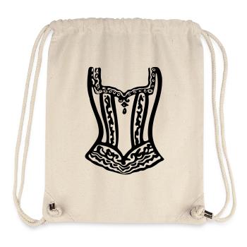 Art en ligne de corset en cage en perles victorien - Sac à cordon recyclé Stanley/Stella - blanc naturel - Devant