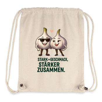 Duo à l’ail : Fort ensemble - Sac à cordon recyclé Stanley/Stella - blanc naturel - Devant