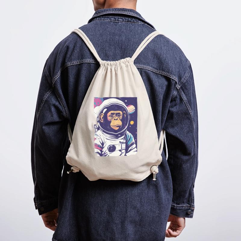 Chimpanzé astronaute dans l’espace Sac à cordon recyclé Stanley/Stella