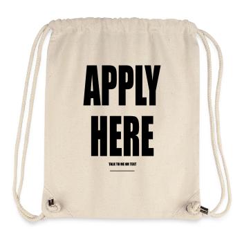 Apply Here – Wear Words - Stanley/Stella recycelter Gym Bag - Naturweiß - Vorne