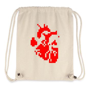Résolution des Pixels de Cœur Glitch - Sac à cordon recyclé Stanley/Stella - blanc naturel - Devant
