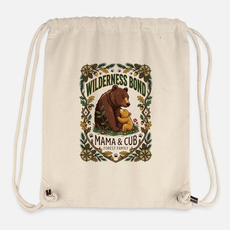 Maman Ours et Petit - Sac à cordon recyclé Stanley/Stella - blanc naturel