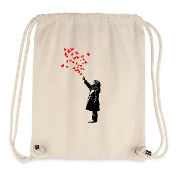 Schmetterlinge im Banksy-Stil - Stanley/Stella recycelter Gym Bag - Naturweiß - Vorne